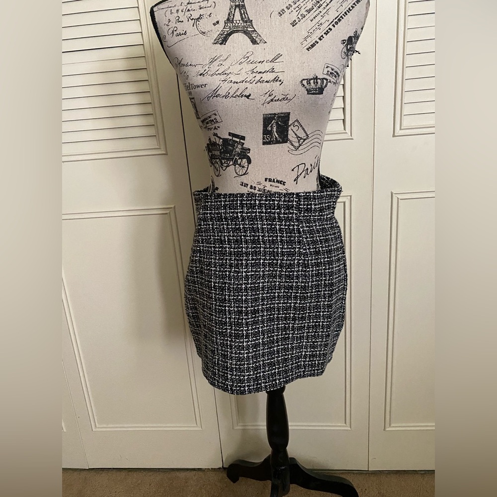 Shein unity high waist plaid tweed skirt